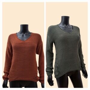 Francesca's NWT Sweater Bundle Small |‎ Rust & Olive Knit Pullover Set